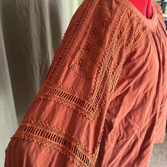 Sundance Amelie Daylight Rust Flowy Prairie Top - Picture 2 of 9